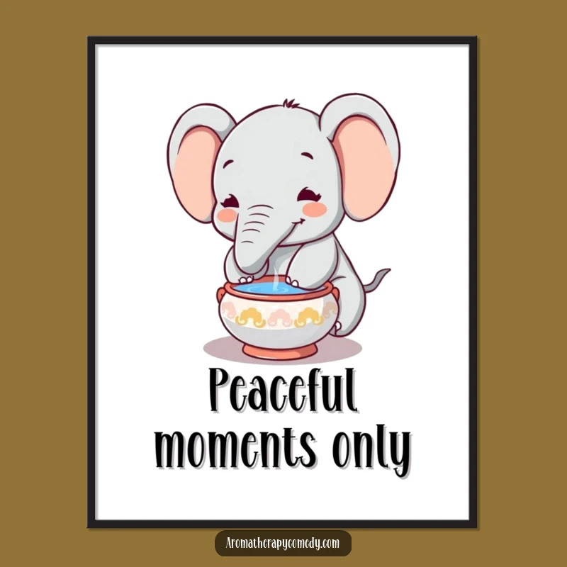 Funny Elephant Incense Digital Print: Instant Zen and Joy for Your Walls, Funny Gift