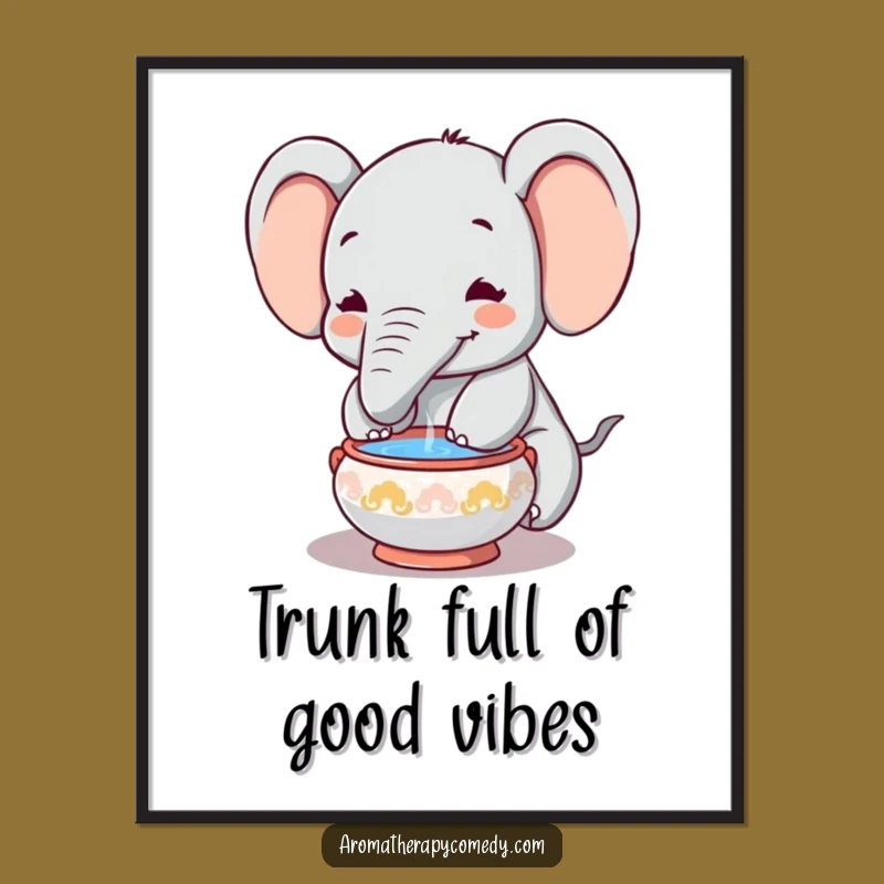 Funny Free Printable Wall Art: Zen Elephant - Downloadable Home Decor Gift