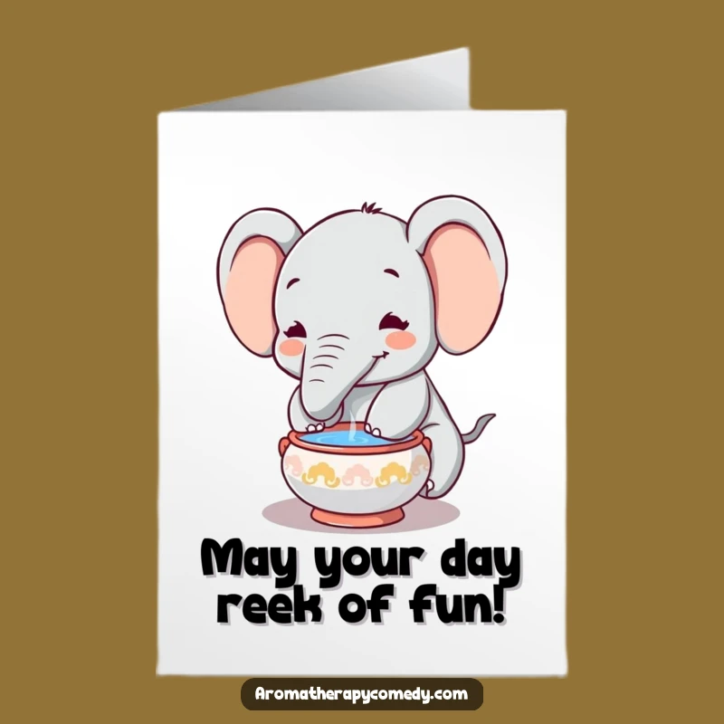 Funny Free Printable Birthday Card: Happy Elephant Zen - Instant Download Gift